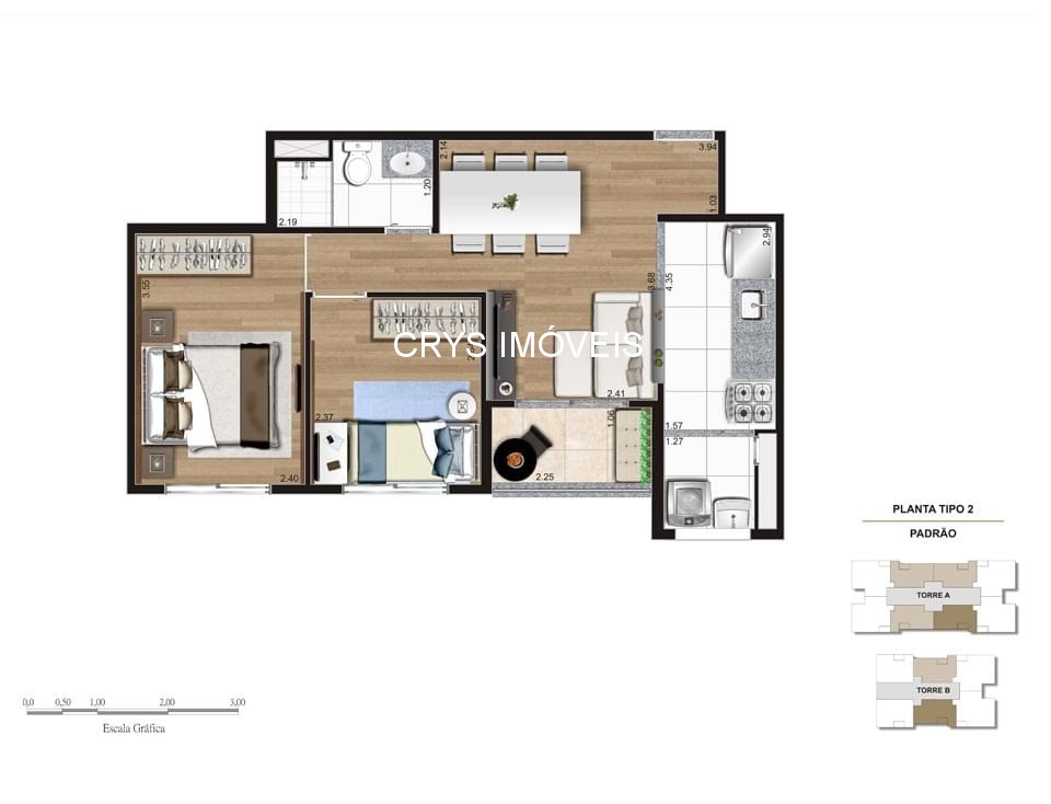 Apartamento, 2 quartos, 45 m² - Foto 7