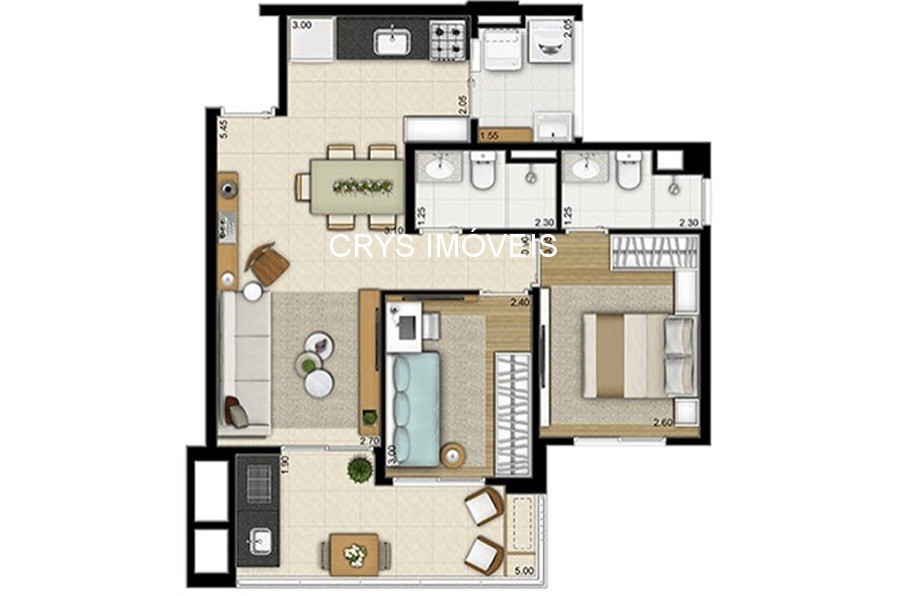 Apartamento à venda com 2 quartos, 64m² - Foto 8