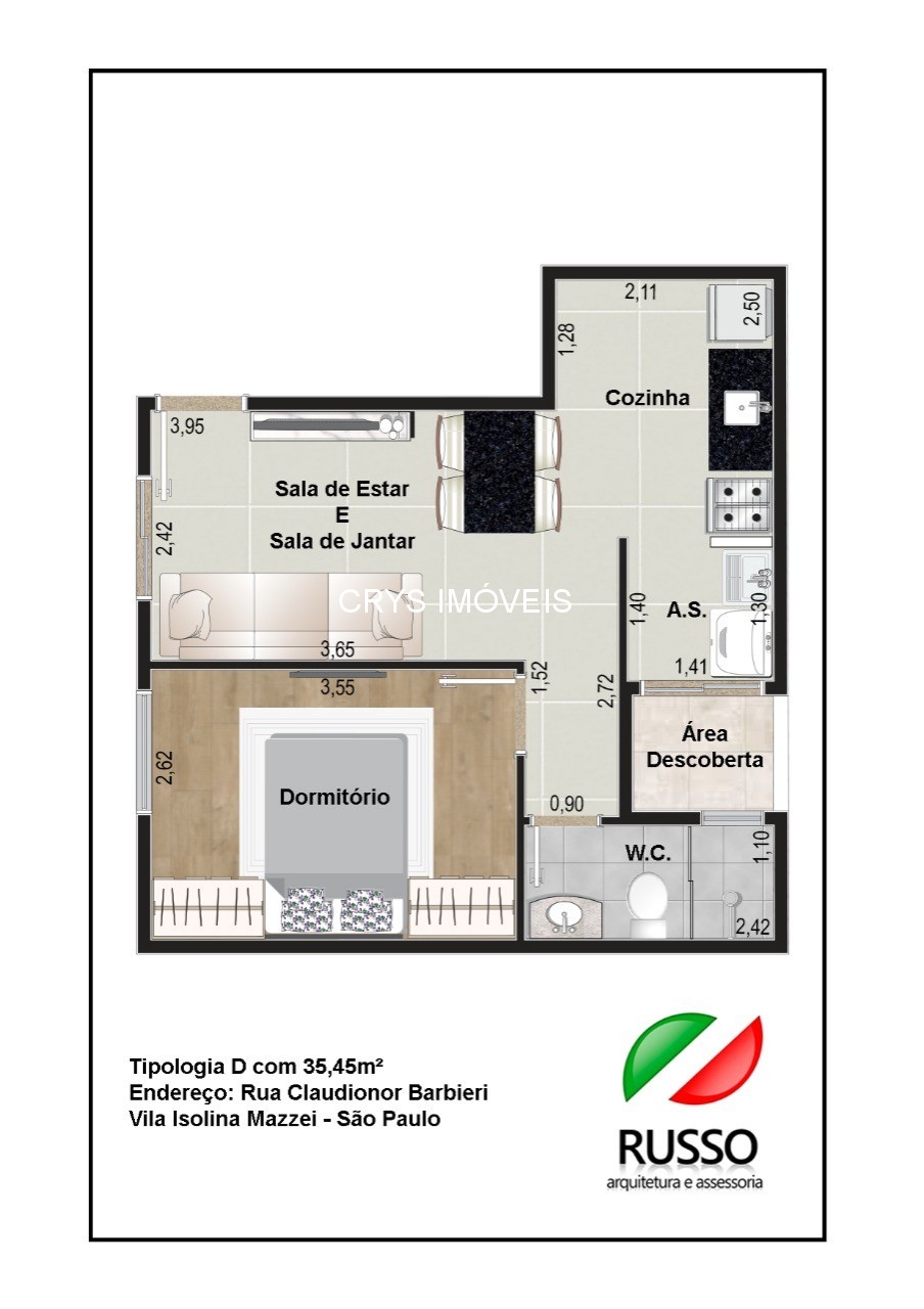 Casa, 1 quarto, 30 m² - Foto 3
