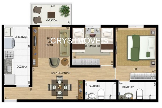 Apartamento, 2 quartos, 62 m² - Foto 4