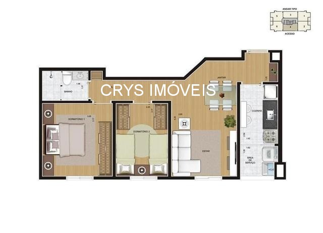 Apartamento, 2 quartos, 53 m² - Foto 13