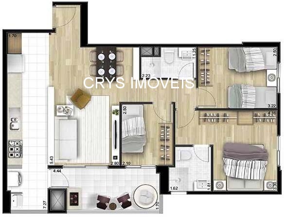 Apartamento, 3 quartos, 78 m² - Foto 9