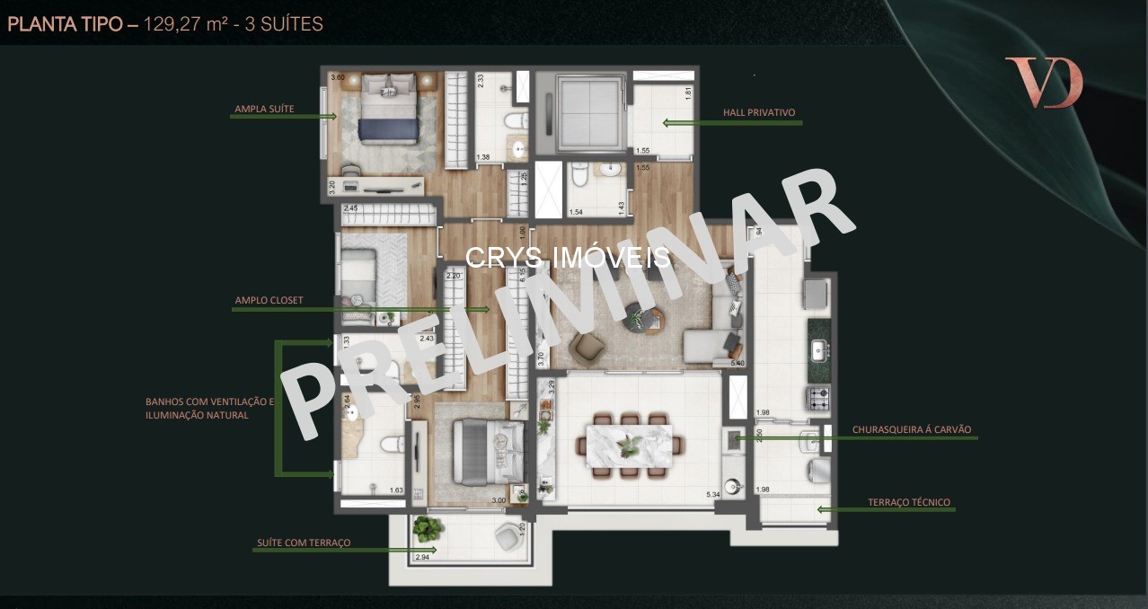Apartamento, 3 quartos, 155 m² - Foto 7
