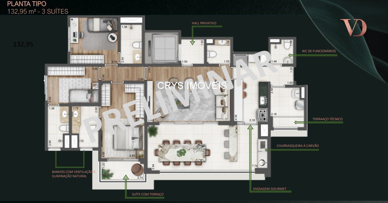 Apartamento, 3 quartos, 155 m² - Foto 8