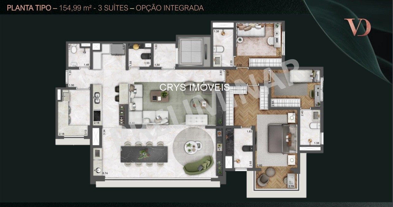 Apartamento, 3 quartos, 155 m² - Foto 14