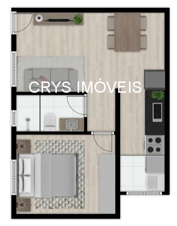 Apartamento, 1 quarto, 28 m² - Foto 1