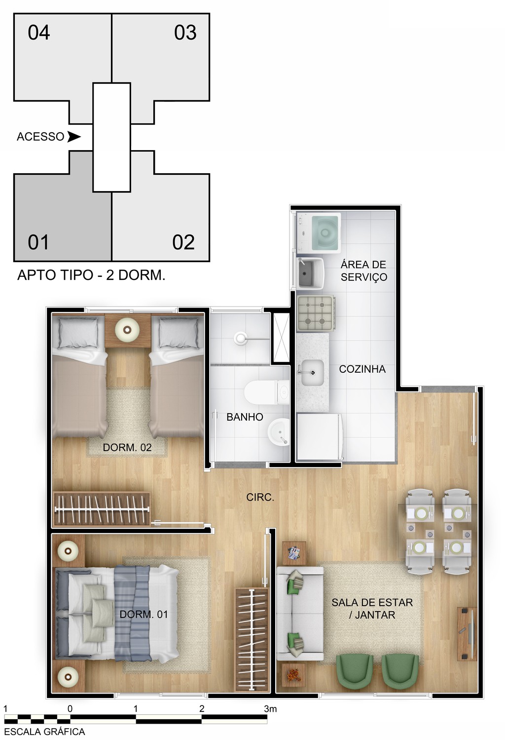 Apartamento, 2 quartos, 40 m² - Foto 12