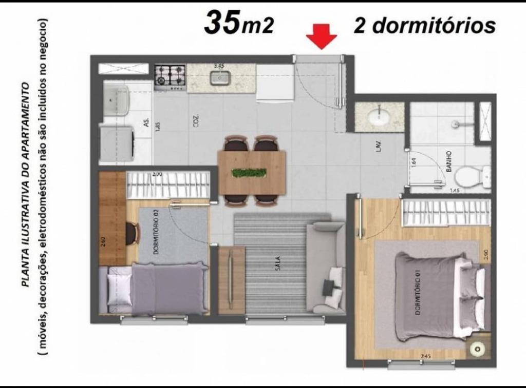 Apartamento, 2 quartos, 35 m² - Foto 6