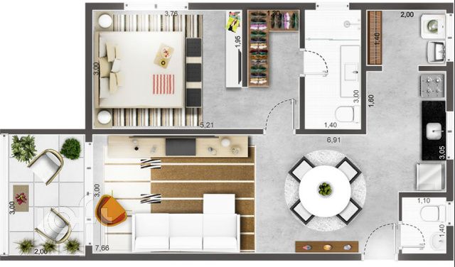 Apartamento, 1 quarto, 67 m² - Foto 9