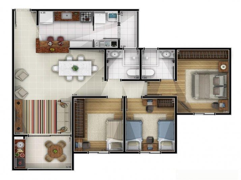 Apartamento com 3 dormitórios à venda, 92 m² por R$ 650.000  - foto 2