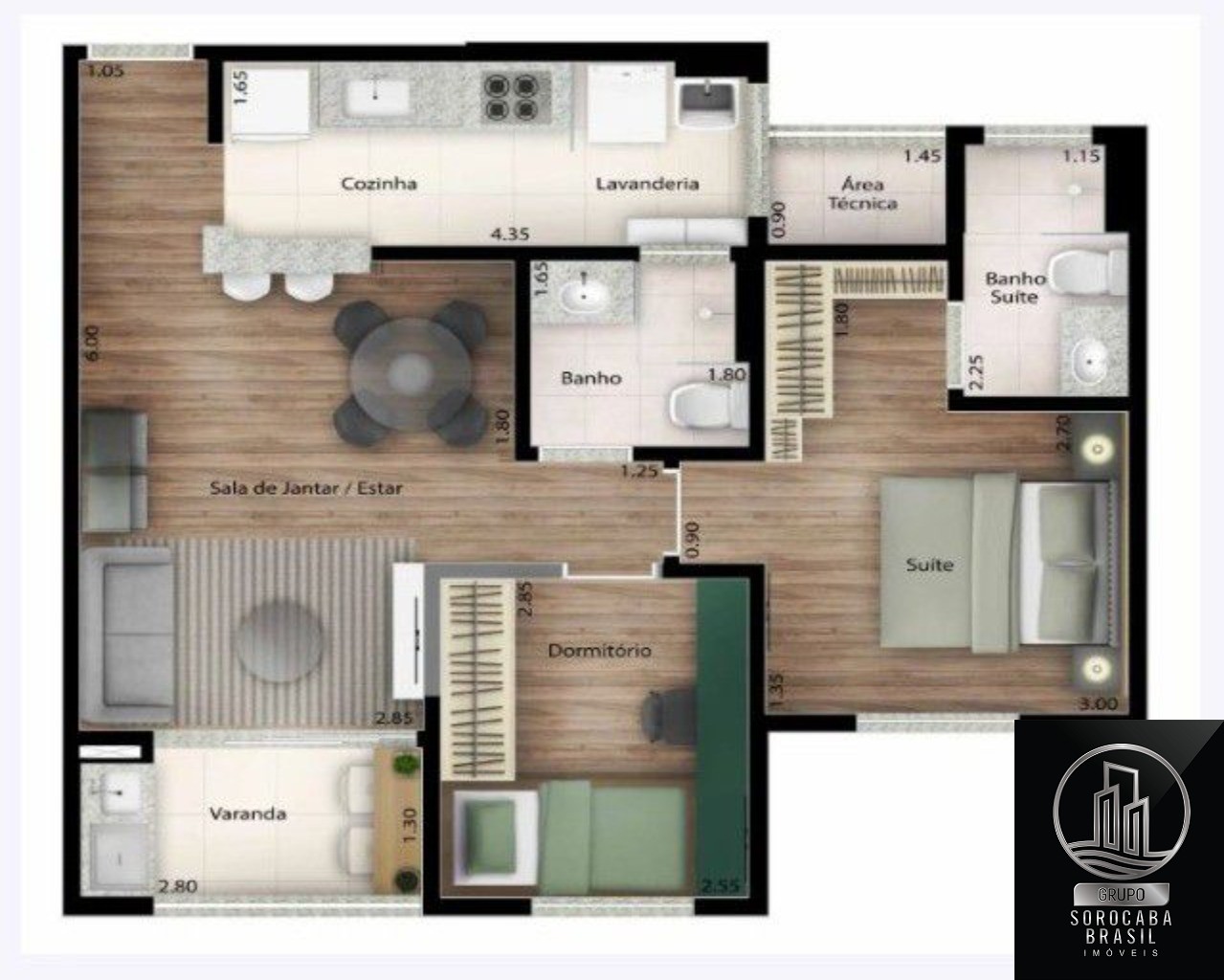 Apartamento com 2 dormitórios à venda, 67 m² por R$ 424.000 