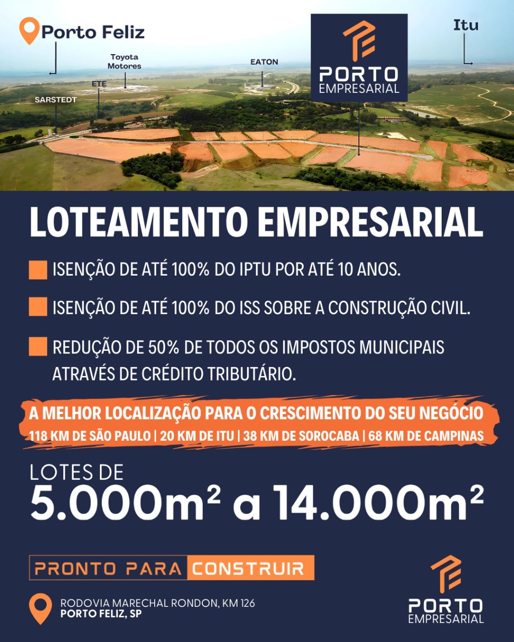 Terreno industrial para venda em porto feliz, condomínio fec - foto 3
