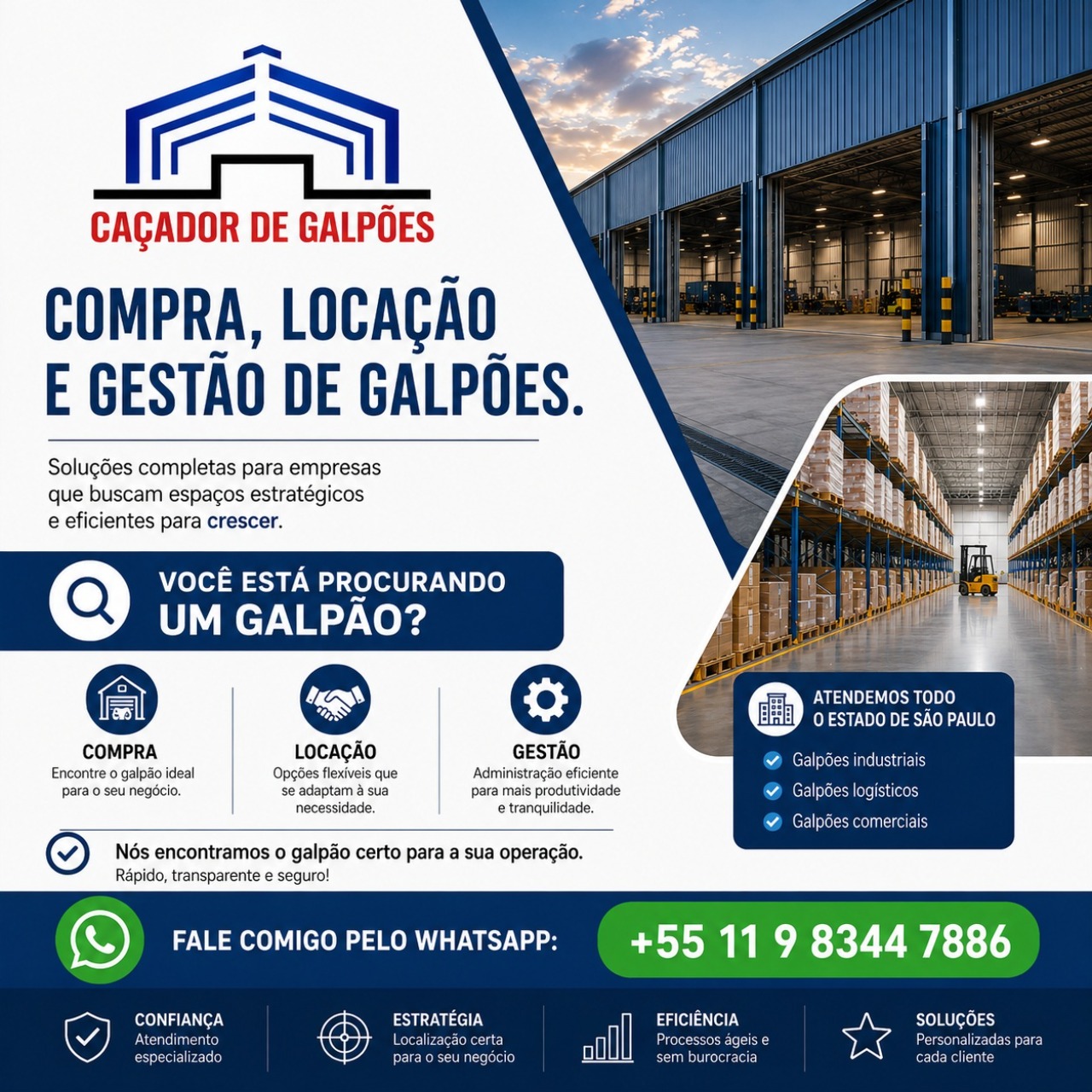 Galpão à Venda com Renda em Sorocaba, em Condomínio Fechado, com 1.317 m² Construídos, Doca e Pé-Direito de 12 m