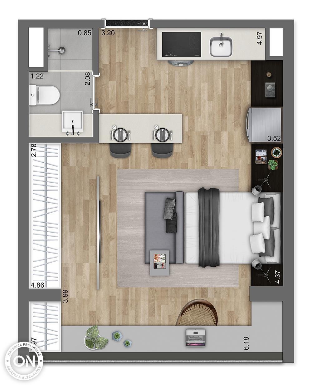 Apartamento, 1 quarto, 33 m² - Foto 19