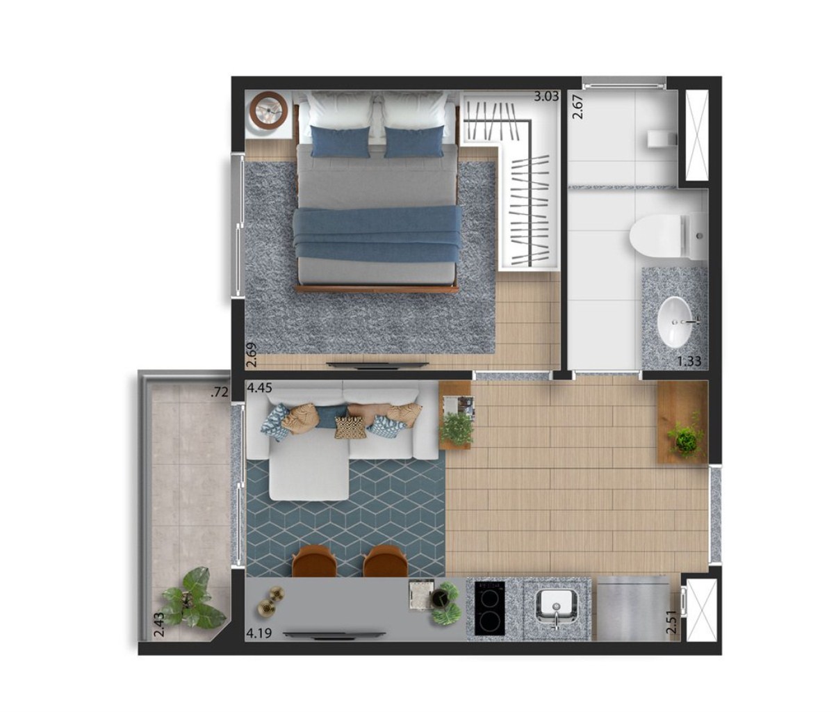 Apartamento, 2 quartos, 35 m² - Foto 19