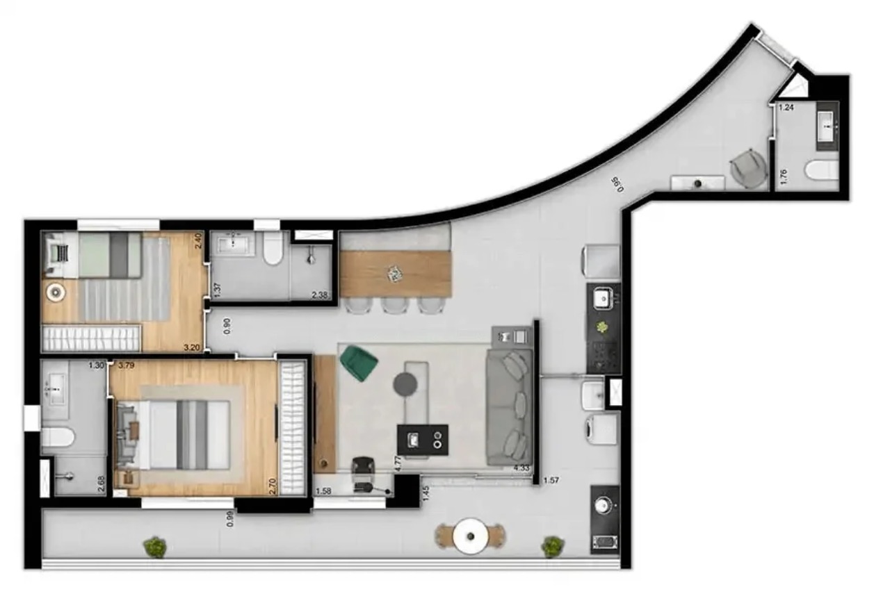 Apartamento, 2 quartos, 100 m² - Foto 4