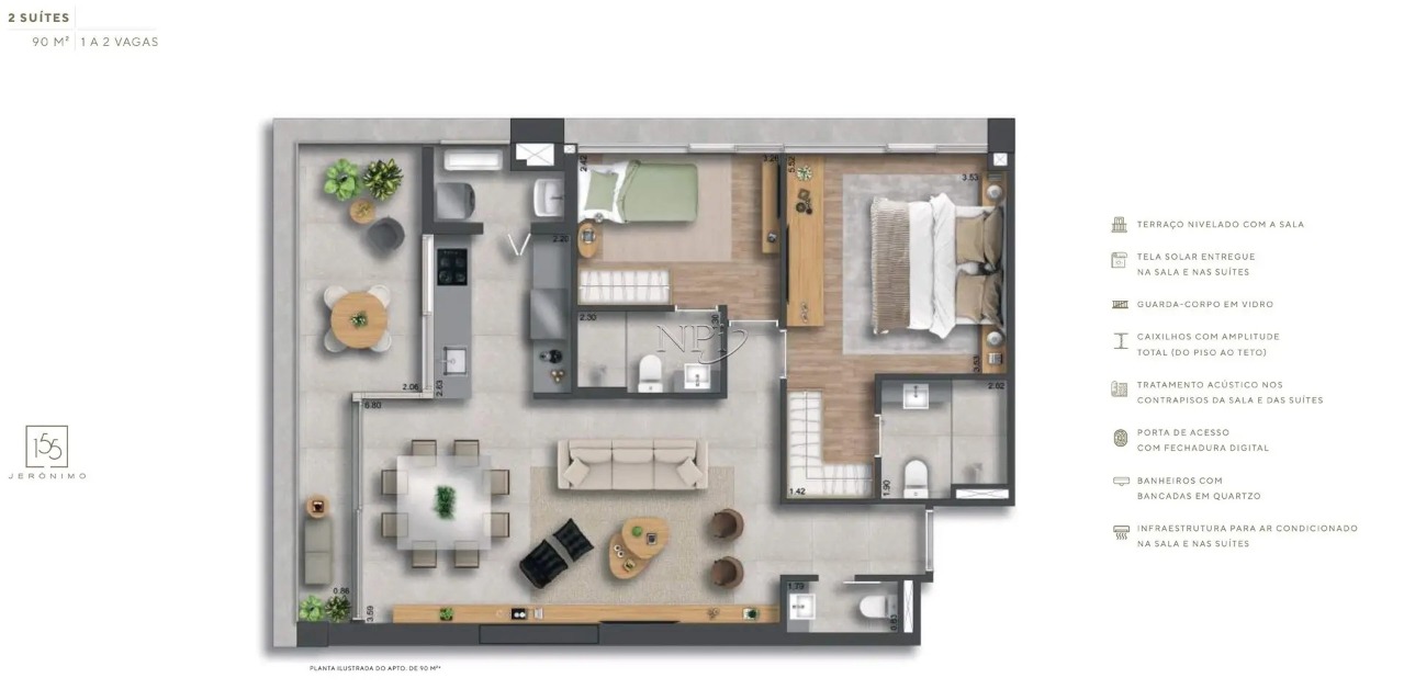 Apartamento, 2 quartos, 90 m² - Foto 8