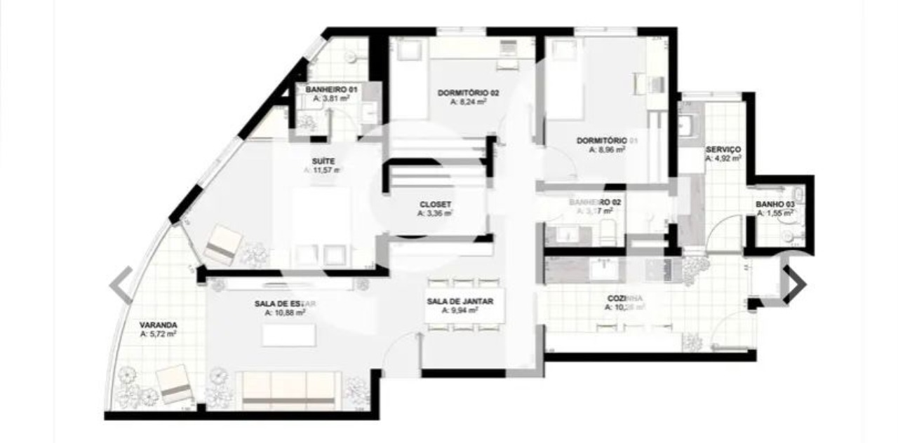 Apartamento, 3 quartos, 100 m² - Foto 6