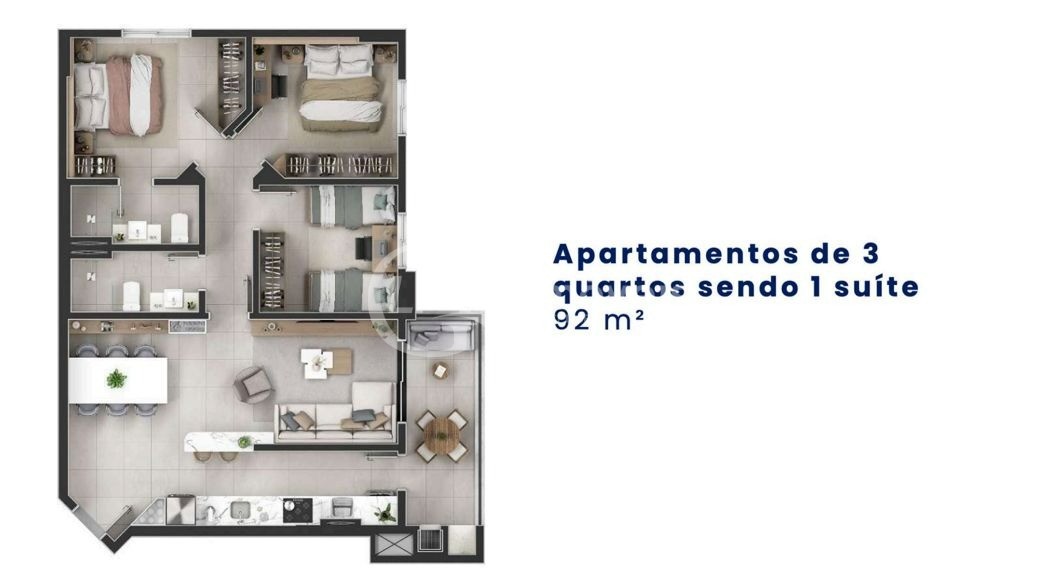 Apartamento à Venda em Campo Grande-MS: 2 Quartos, 1 Suíte, 3 Salas, 1 Banheiro, 2 Vagas de Garagem, 92m² no Monte Castelo!