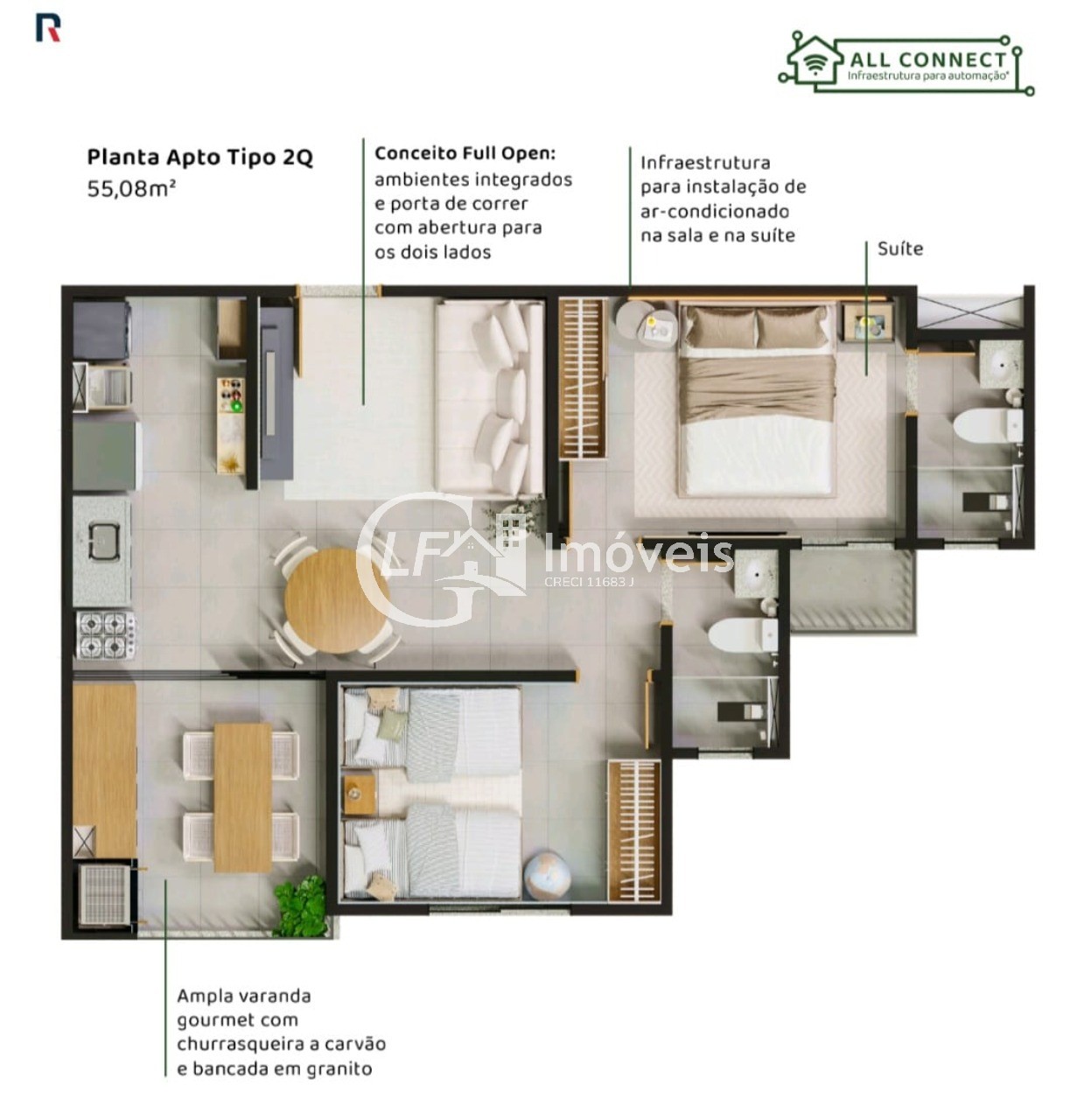 Apartamento, 2 quartos, 55 m² - Foto 4