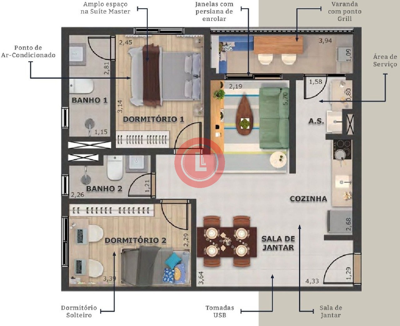 Apartamento, 2 quartos, 74 m² - Foto 7