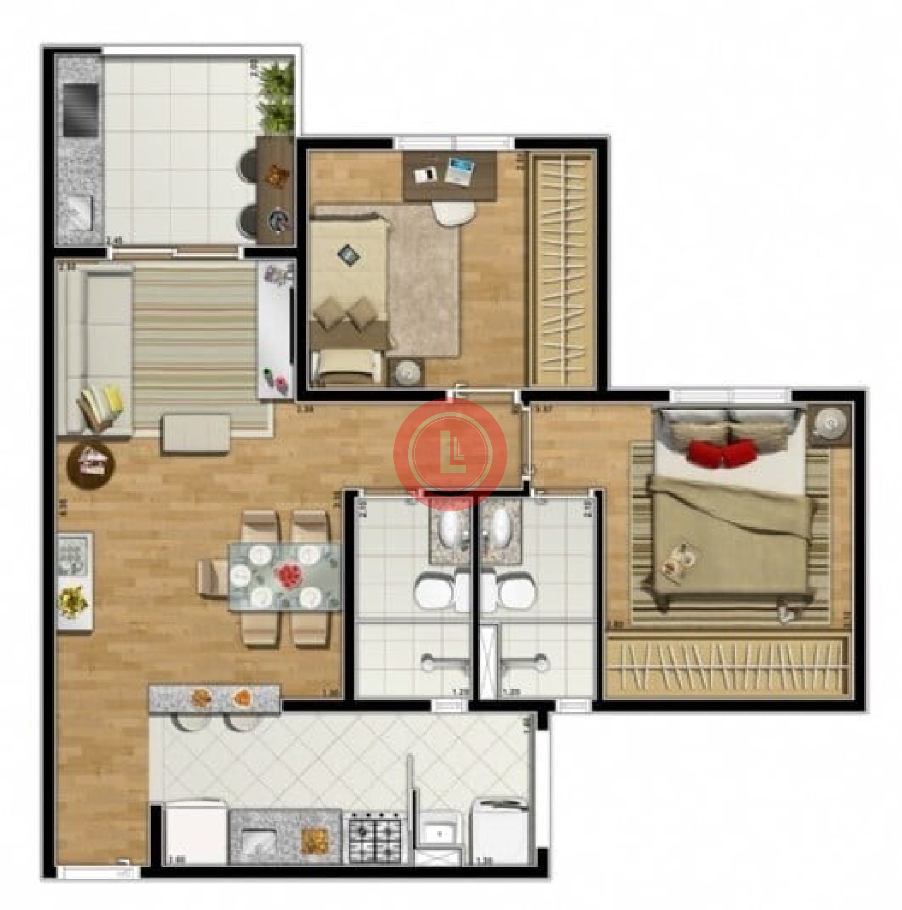 Apartamento, 3 quartos, 61 m² - Foto 59