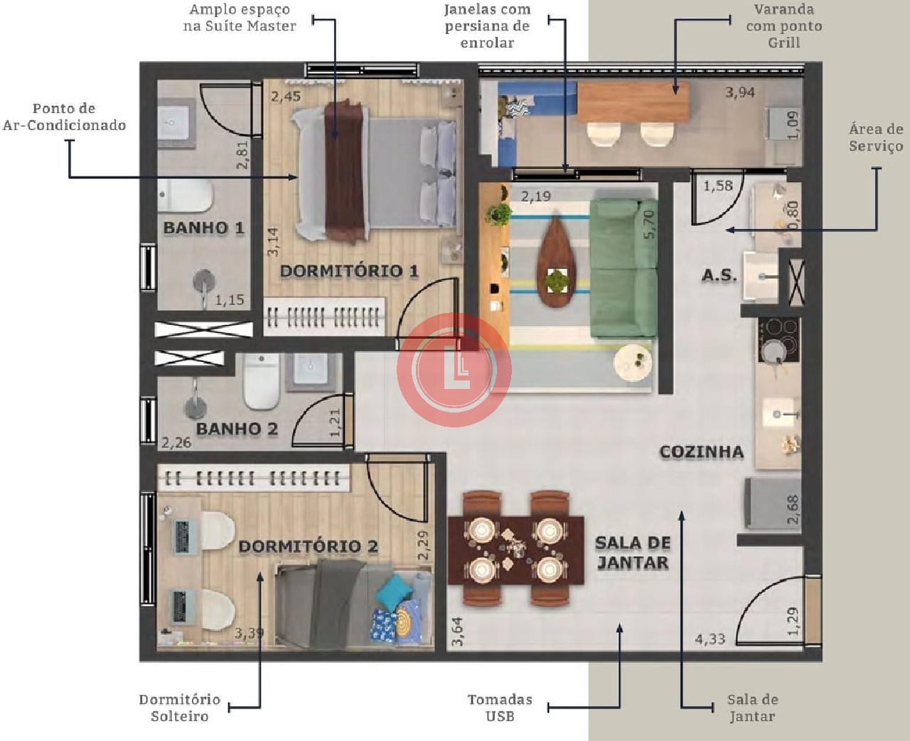 Apartamento, 2 quartos, 47 m² - Foto 7