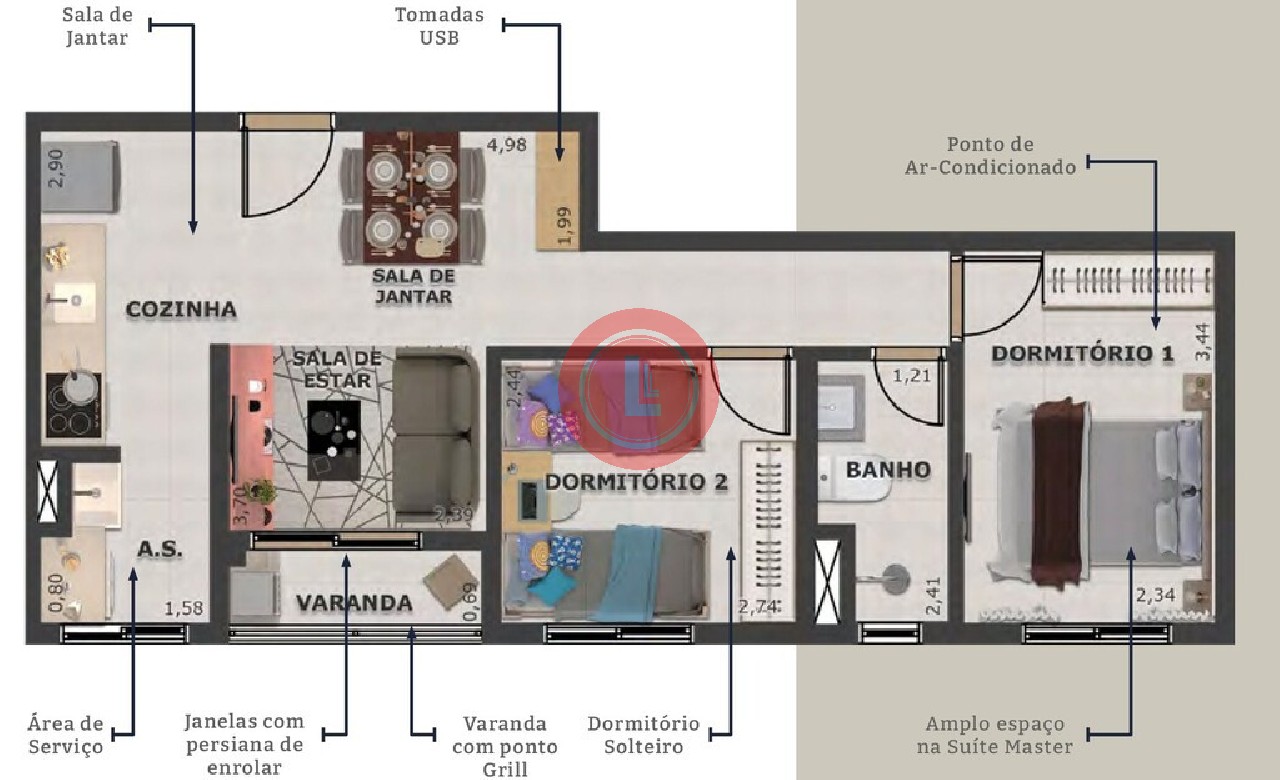 Apartamento, 2 quartos, 56 m² - Foto 6