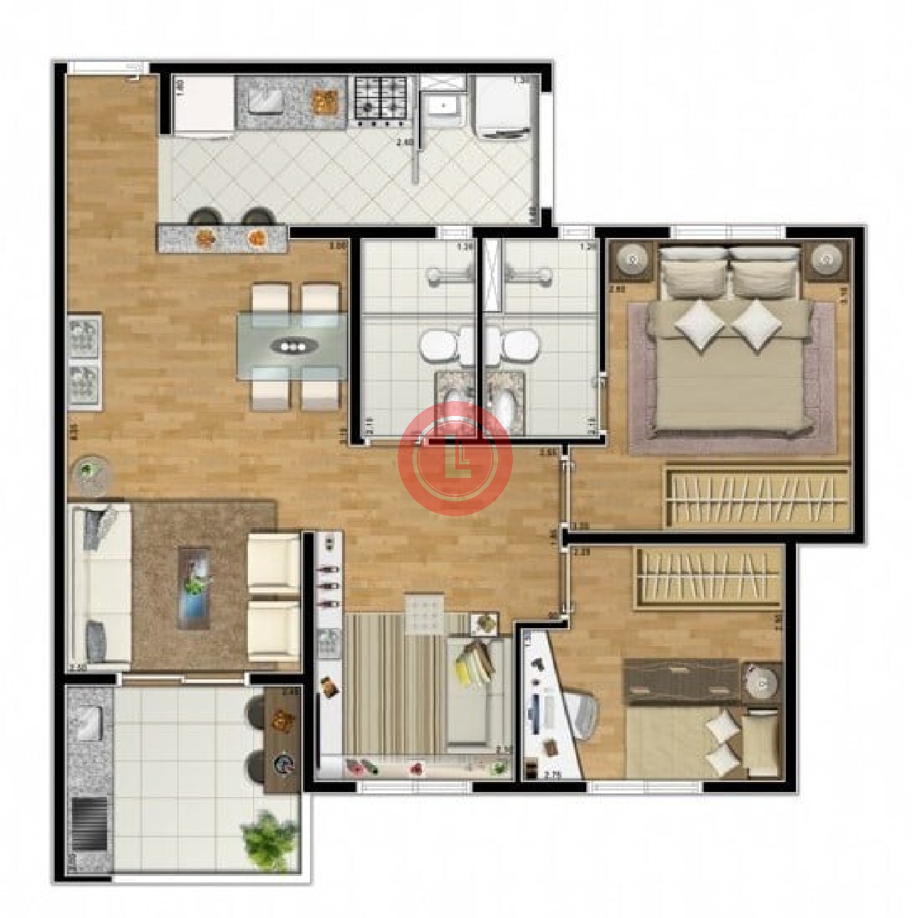 Apartamento, 3 quartos, 61 m² - Foto 6