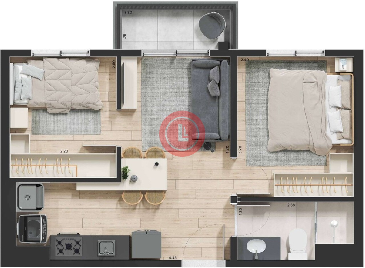 Apartamento, 1 quarto, 24 m² - Foto 23