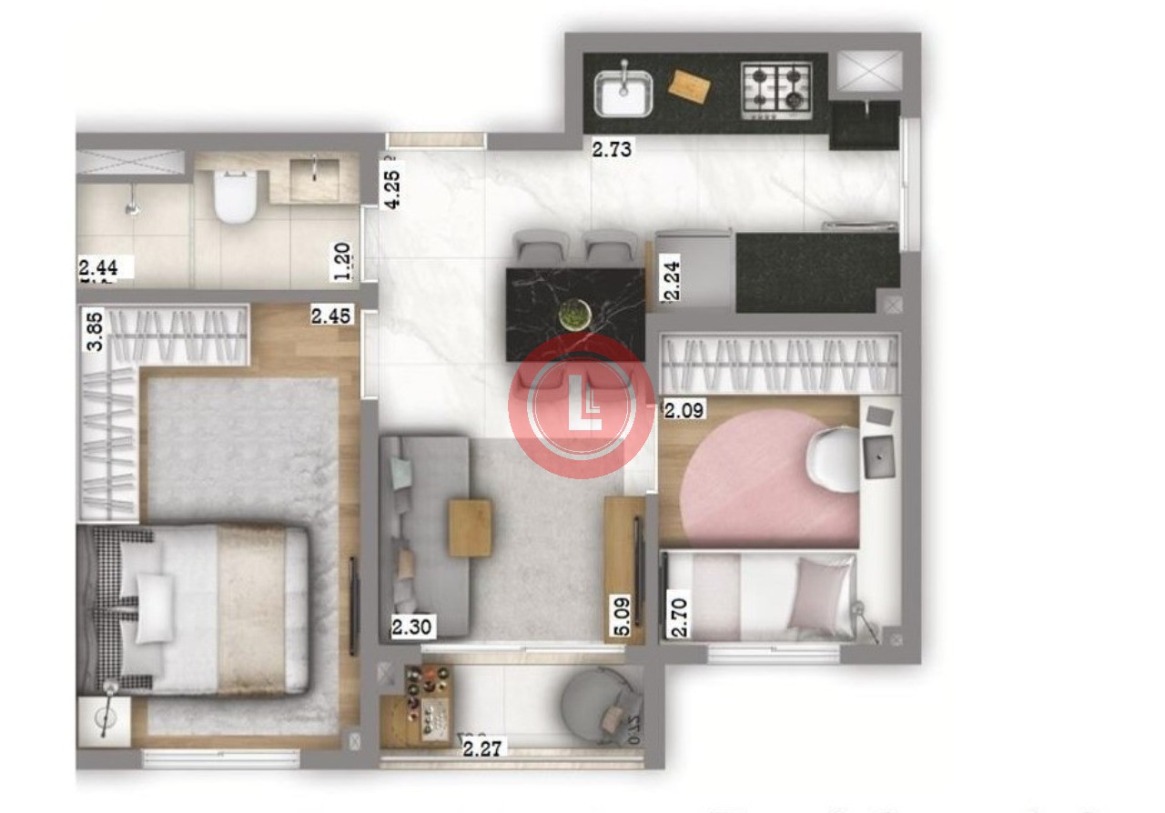 Apartamento, 2 quartos, 40 m² - Foto 5