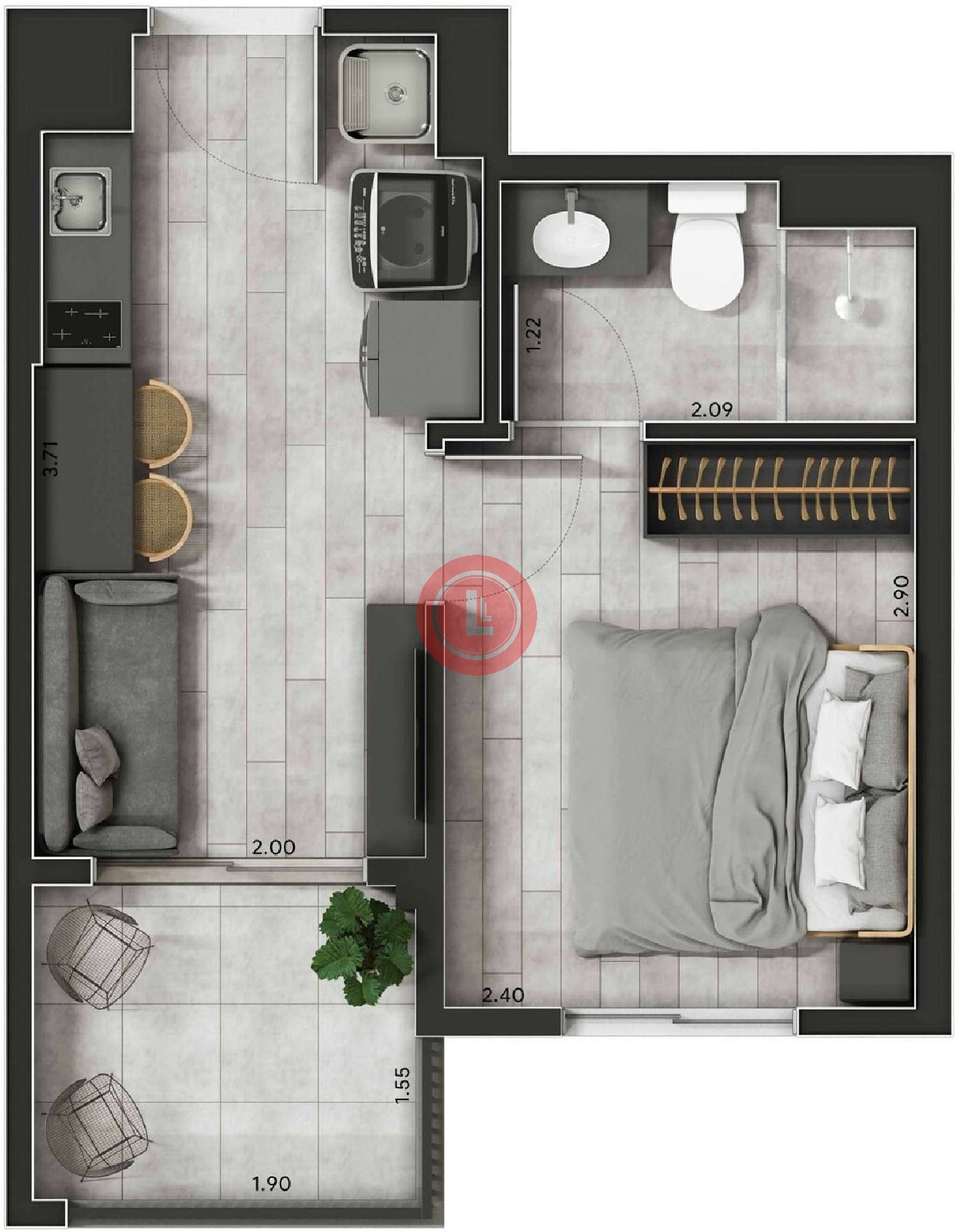 Apartamento, 1 quarto, 24 m² - Foto 27