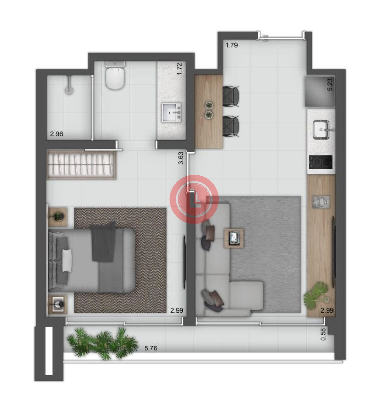 Apartamento, 1 quarto, 35 m² - Foto 8