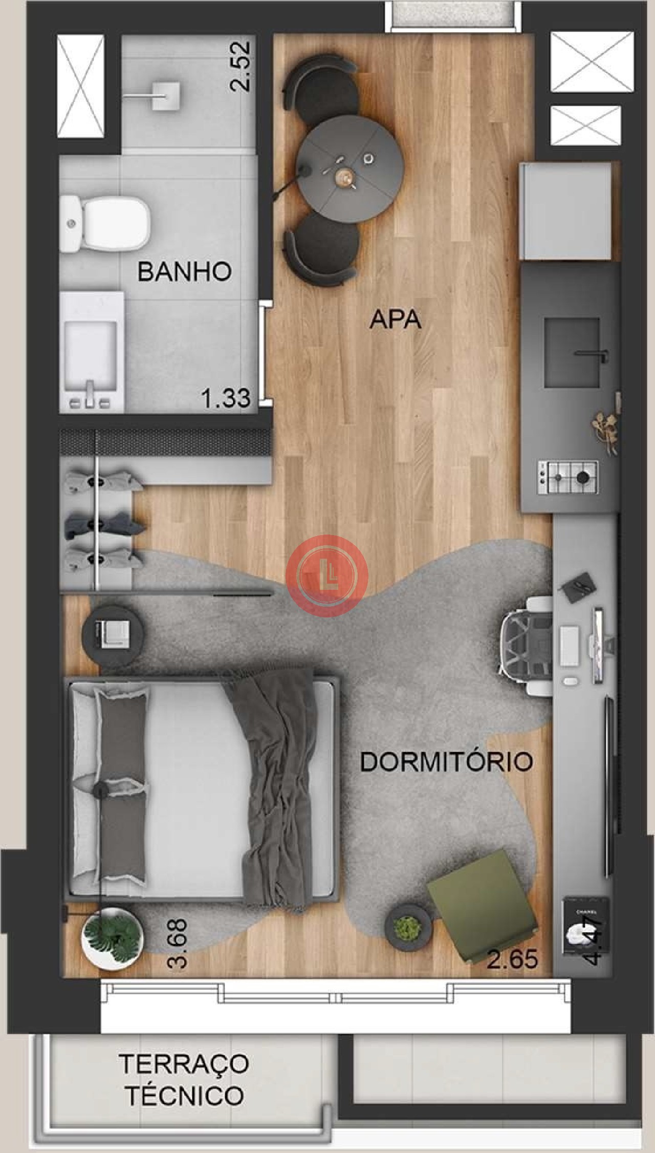 Apartamento, 1 quarto, 27 m² - Foto 2
