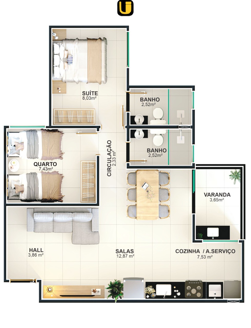 Apartamento, 2 quartos, 56 m² - Foto 20