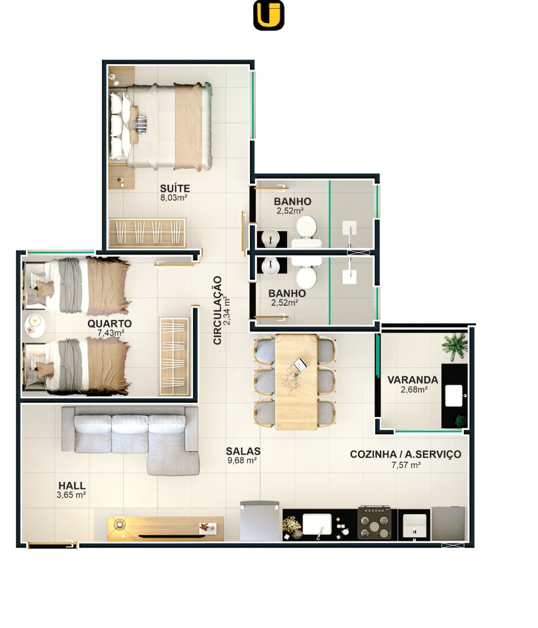 Apartamento, 2 quartos, 56 m² - Foto 21