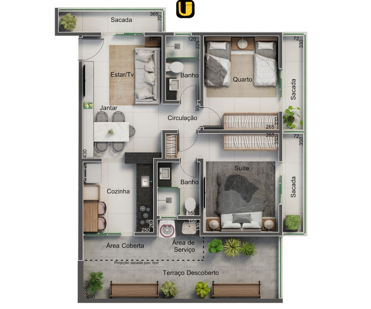 Apartamento, 2 quartos, 69 m² - Foto 7