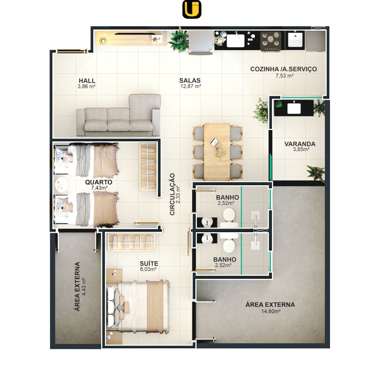 Apartamento, 2 quartos, 56 m² - Foto 18