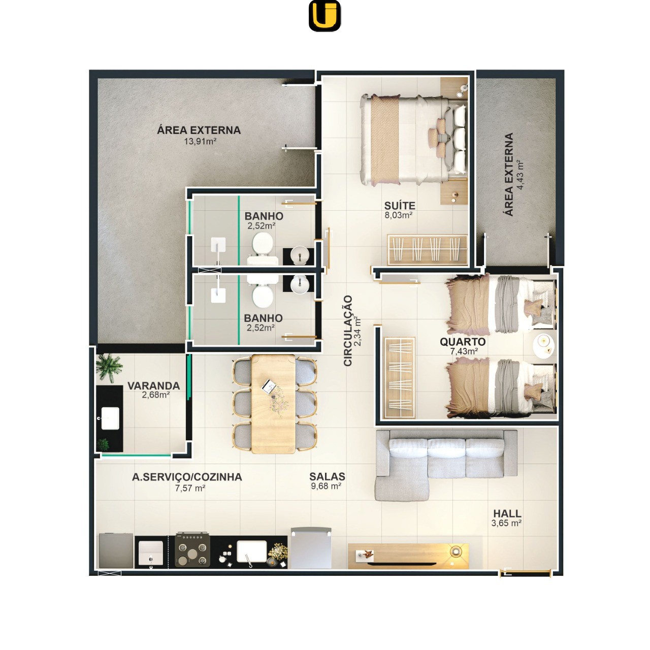Apartamento, 2 quartos, 56 m² - Foto 17
