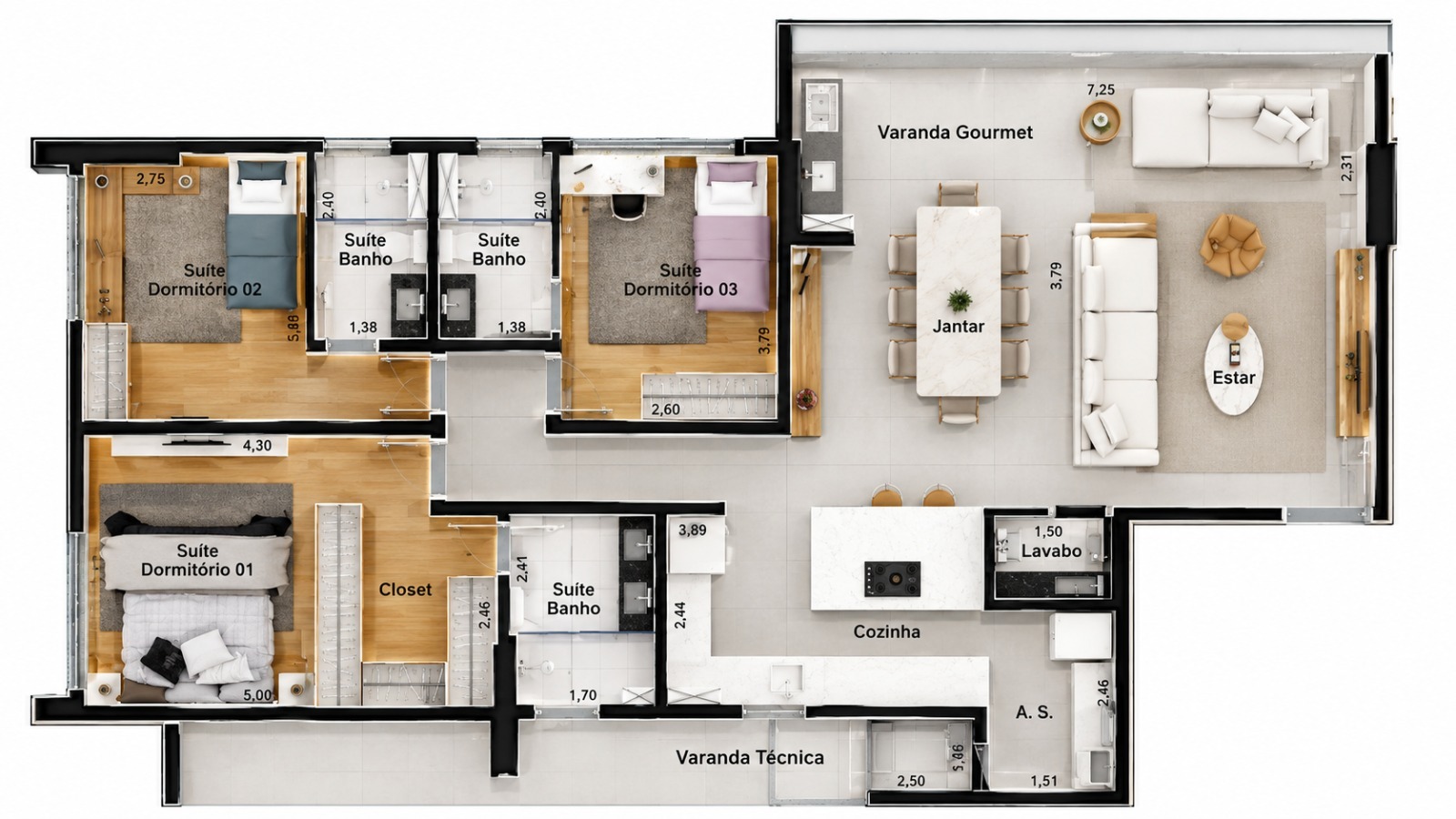Apartamento, 3 quartos, 128 m² - Foto 13