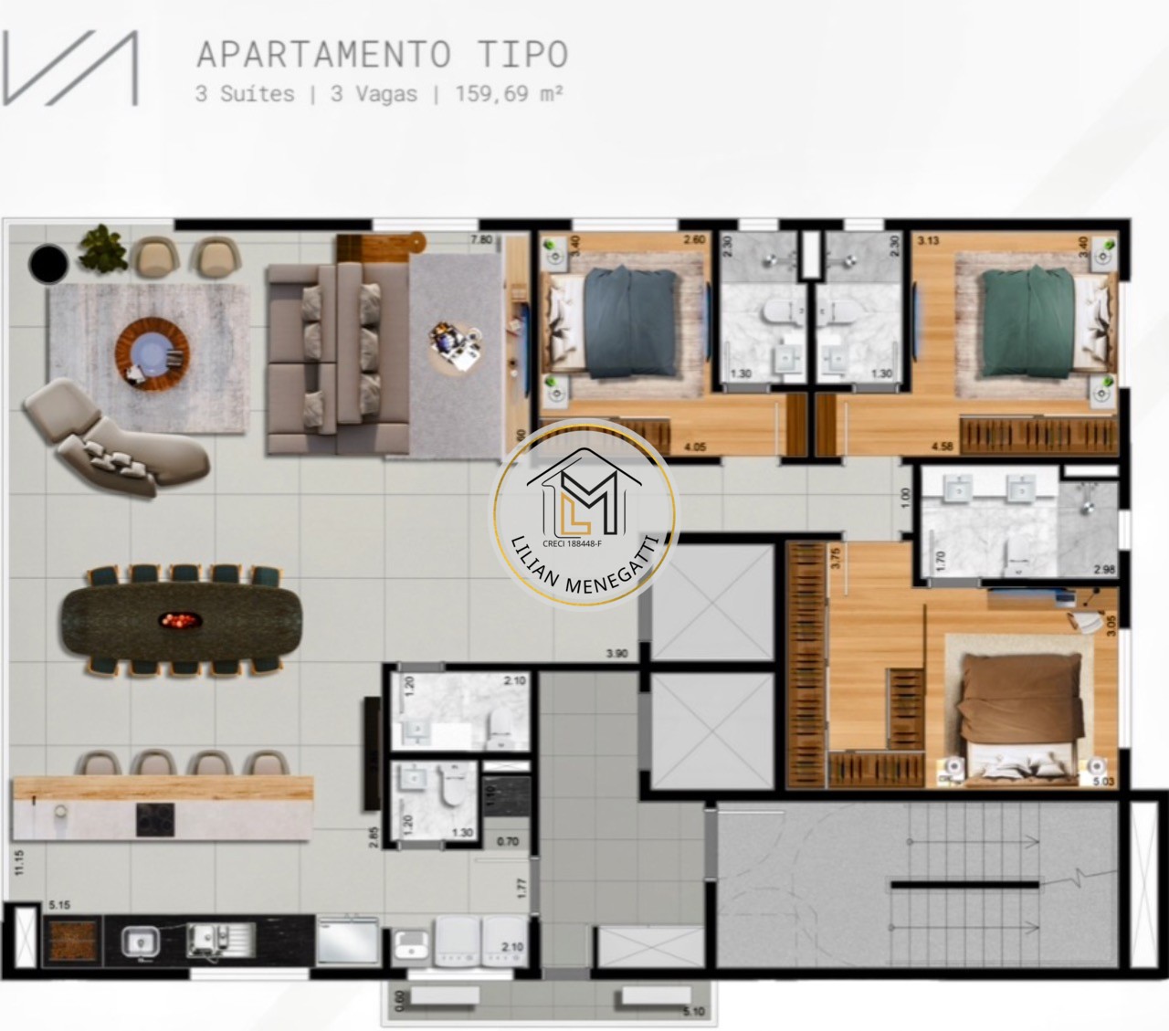 Apartamento, 3 quartos, 159 m² - Foto 3