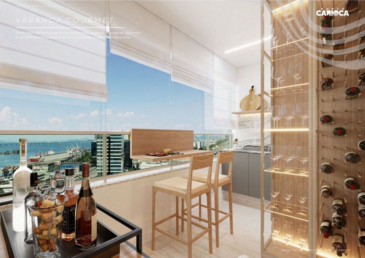 Porto carioca, apartamento com 2 quartos com varanda, suíte 