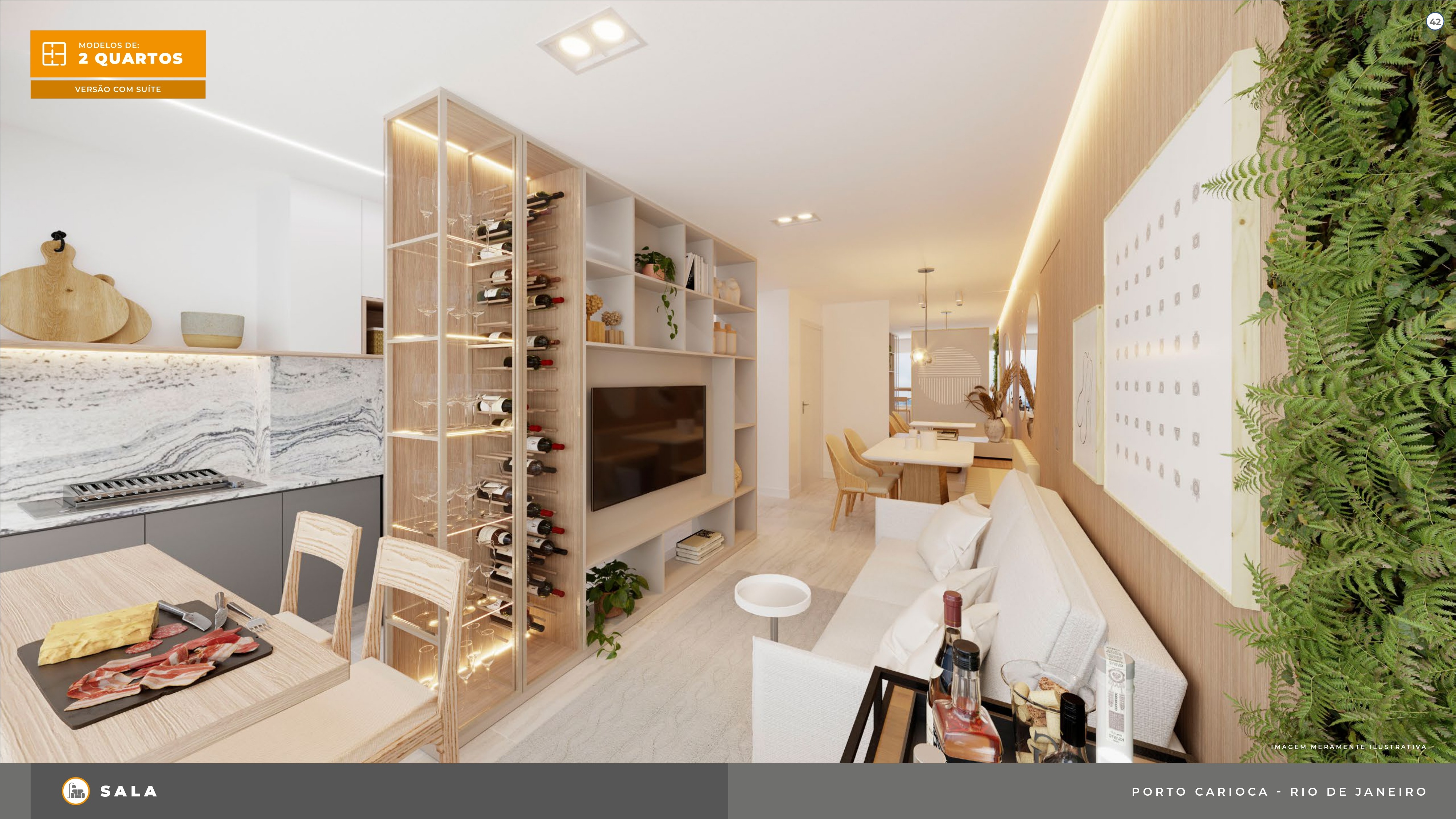Porto carioca, apartamento com 2 quartos com varanda, suíte vaga de garagem
