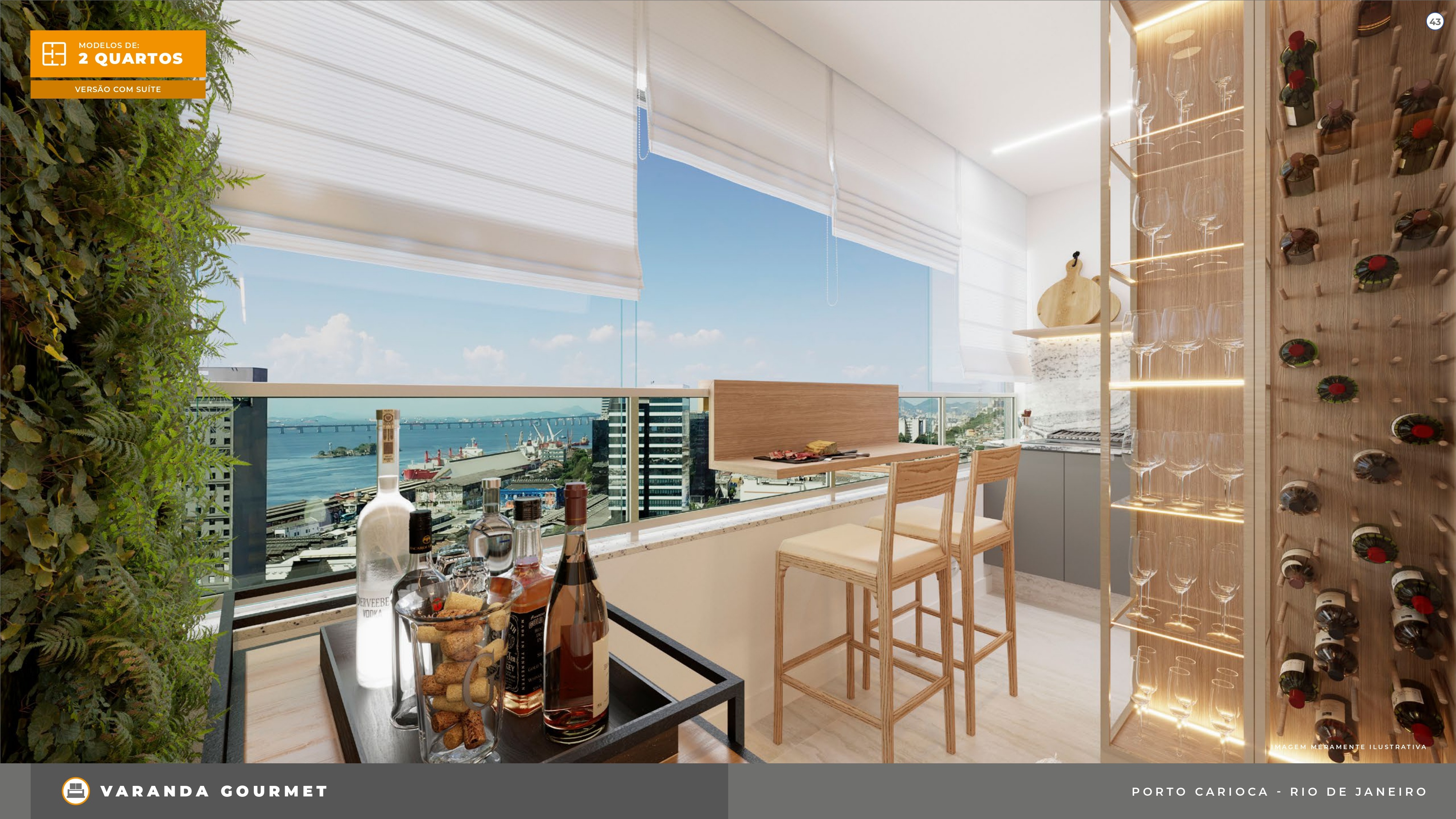 Porto carioca, apartamento com 2 quartos com varanda, suíte vaga de garagem
