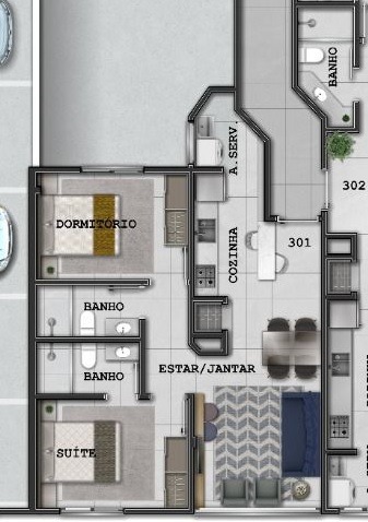 Apartamento em construção com 60 meses para pagar