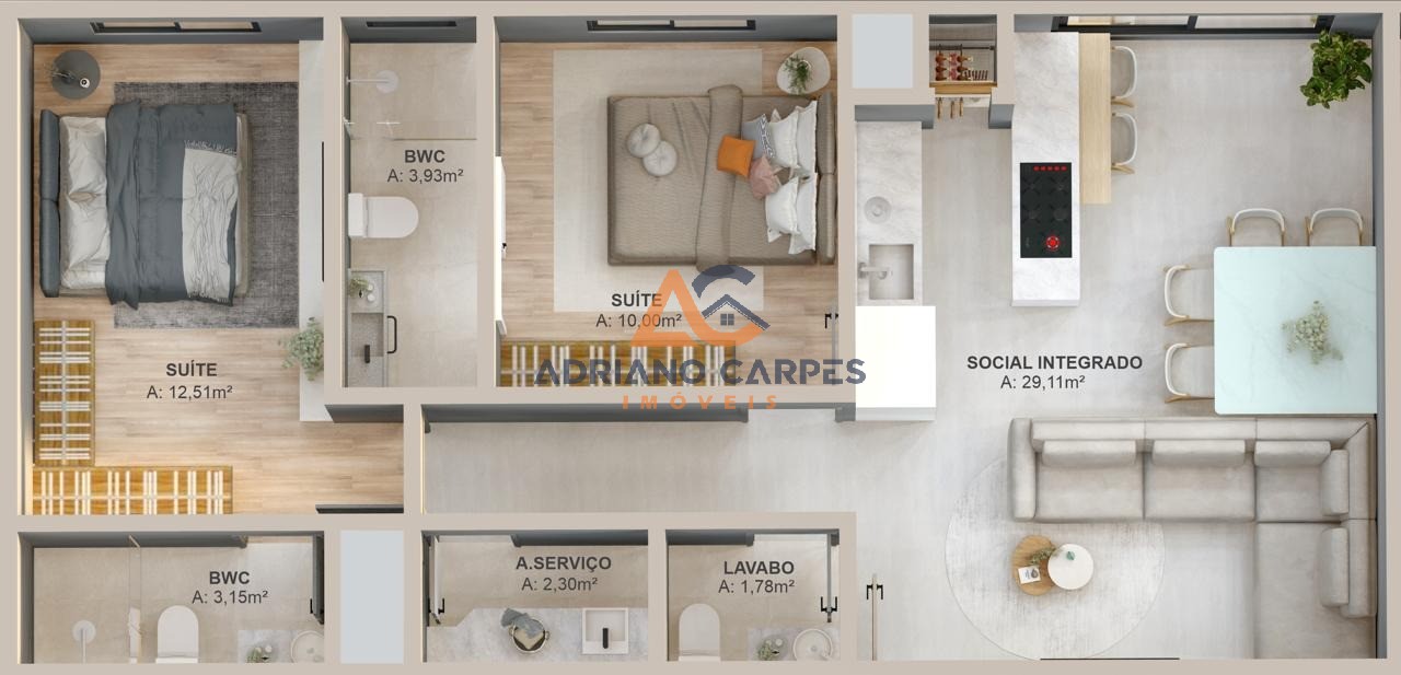 Apartamento, 2 quartos, 72 m² - Foto 2