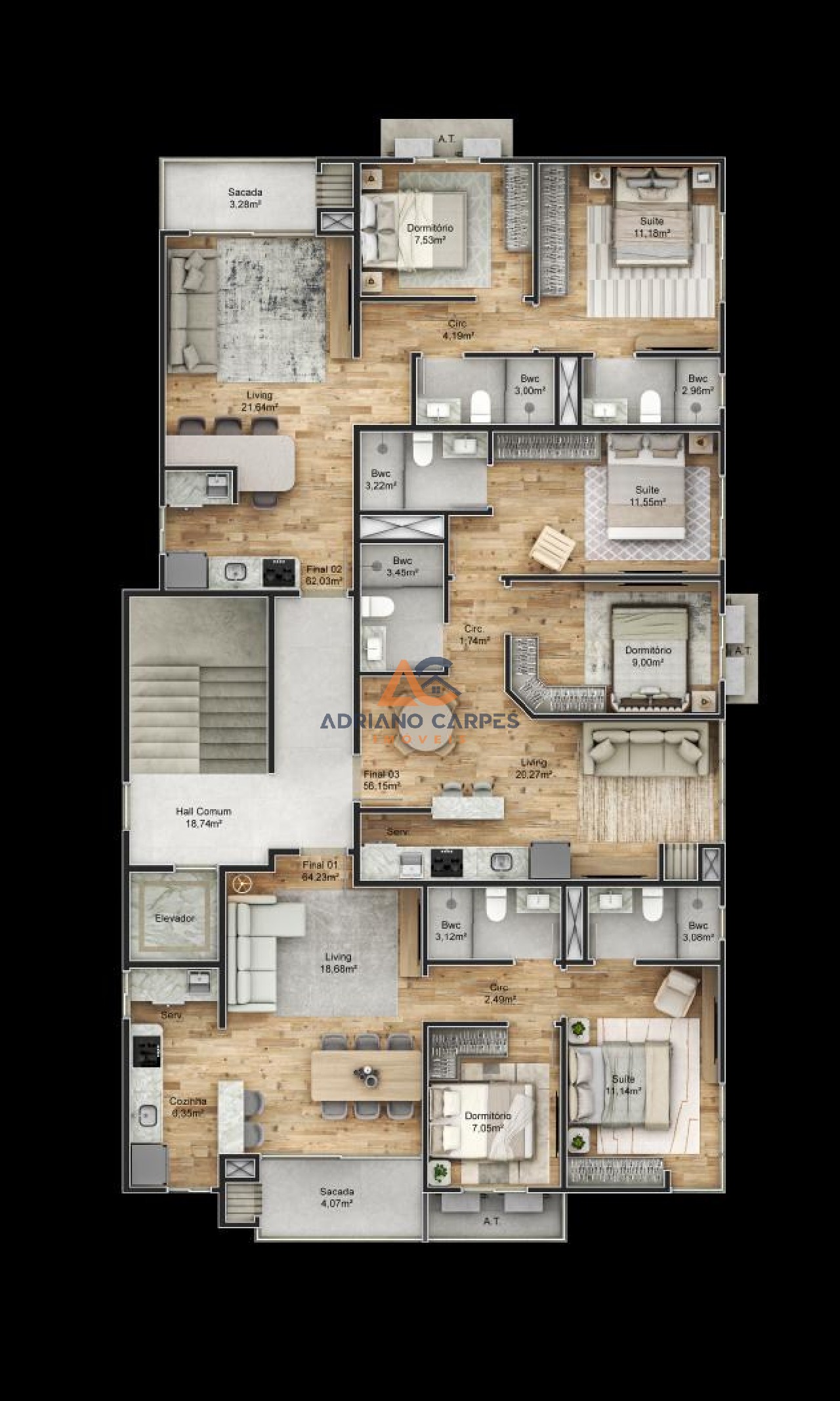 Apartamento, 2 quartos, 56 m² - Foto 8