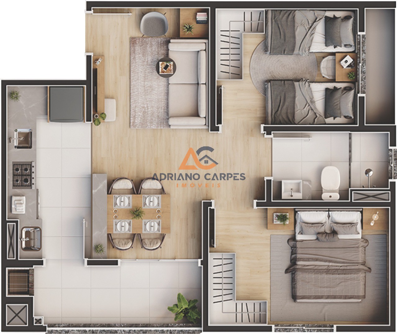 Apartamento, 2 quartos, 52 m² - Foto 6