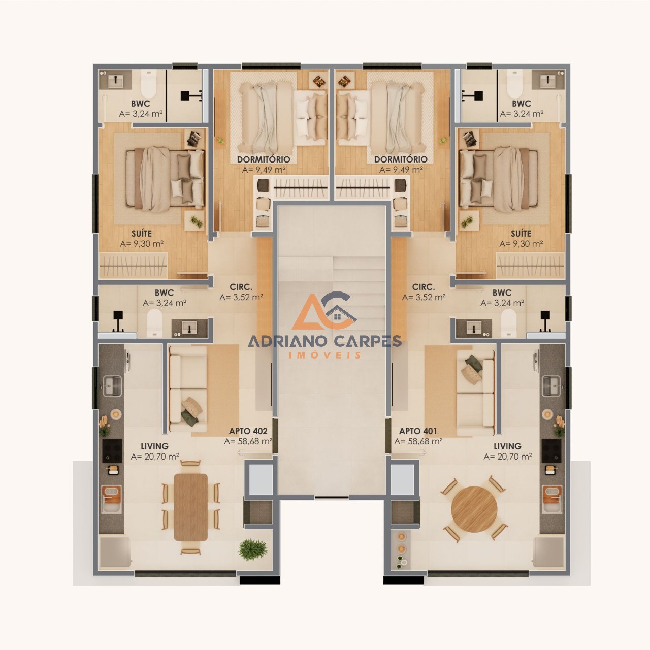 Apartamento, 2 quartos, 58 m² - Foto 6