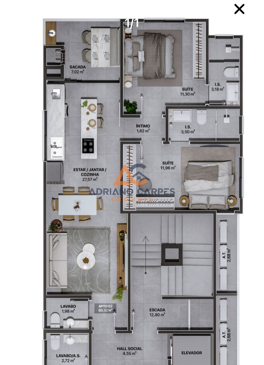 Apartamento, 2 quartos, 80 m² - Foto 10